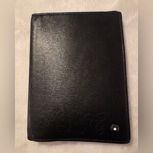 MontBlanc black leather passport and card holder *See Description*